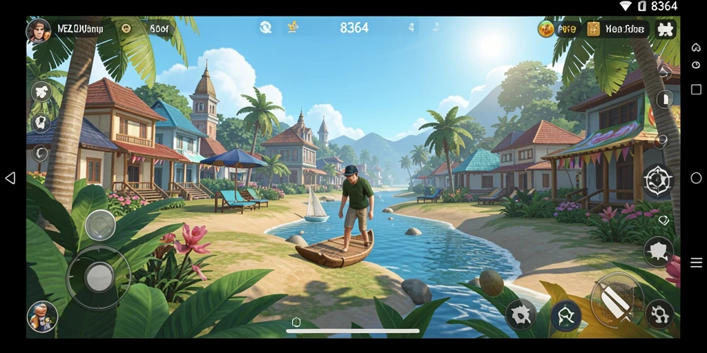 Tampilan gameplay 8364 yang seru dan berwarna-warni.