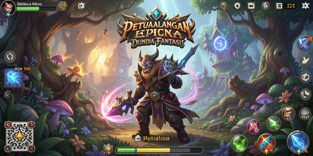 Screenshot 8QR menampilkan aksi gameplay RPG yang epik dan mendebarkan.