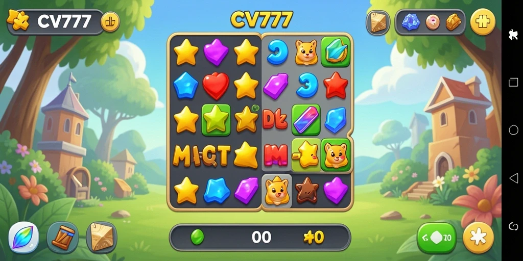 Tampilan gameplay seru dari CV777 dengan elemen Match-3.