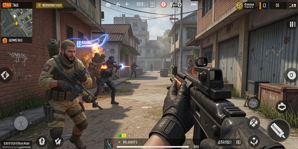 Tampilan gameplay seru dan intens dari GEMS365.