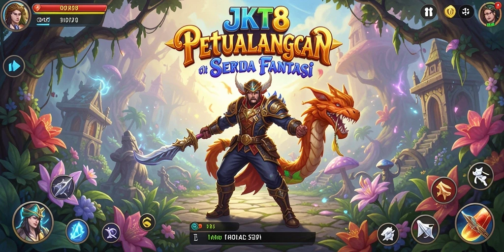Tampilan gameplay JKT8 yang penuh aksi dan petualangan.
