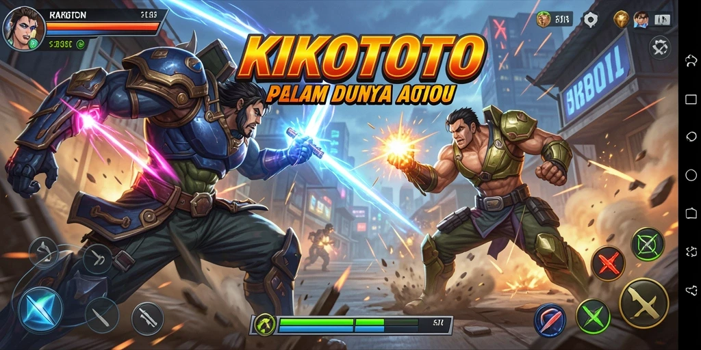 Screenshot aksi seru dalam gameplay KIKOTOTO yang menampilkan pertempuran intens.