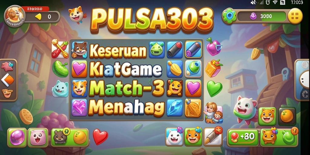 Tampilan permainan Match-3 yang seru dan menarik di PULSA303.