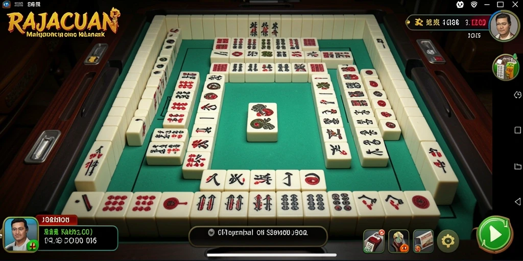 Screenshot gameplay RAJACUAN yang menampilkan suasana permainan Mahjong yang seru.