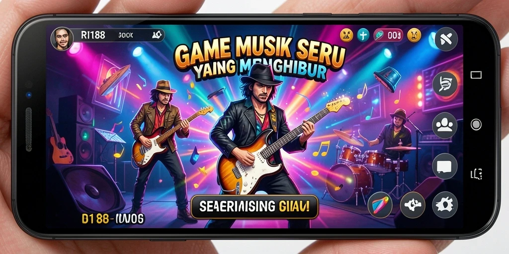 Screenshot gameplay RI188 menunjukkan keseruan bermain musik.