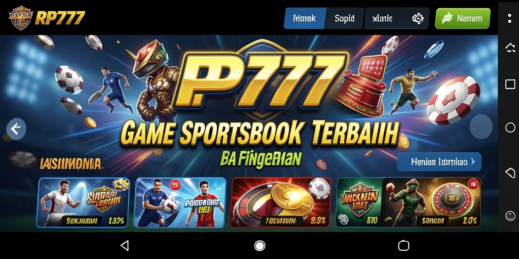 Tampilan utama RP777 dengan fitur taruhan Sportsbook yang menarik.