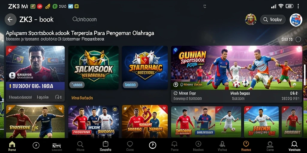 Screenshot utama ZK3 menampilkan pengalaman taruhan olahraga yang seru.